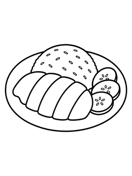 Free printable Plate Of Hainanese Chicken Rice coloring page