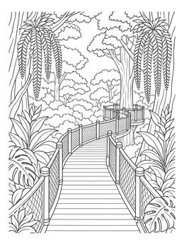 Free printable Singapore Treetop Walk In The Rainforest coloring page