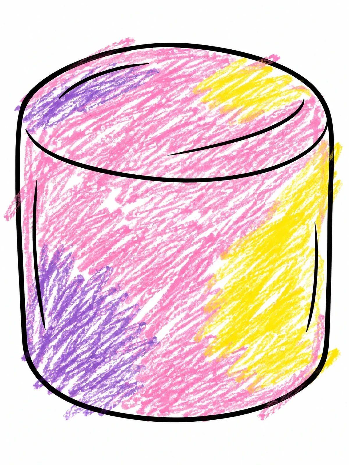 Colored example of the Single Fluffy Marshmallow Outline coloring page
