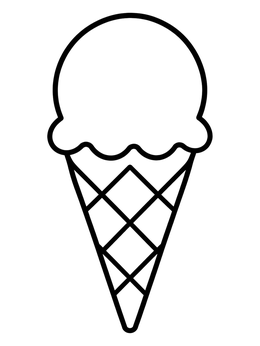 Free printable Single Ice Cream Cone Outline coloring page