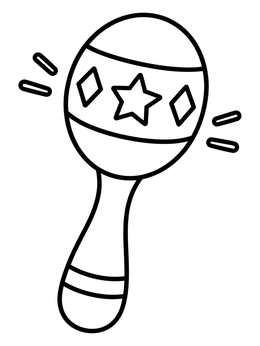 Free printable Single Maraca With Star Pattern coloring page