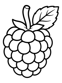 Free printable Single Plump Raspberry With Leaf coloring page