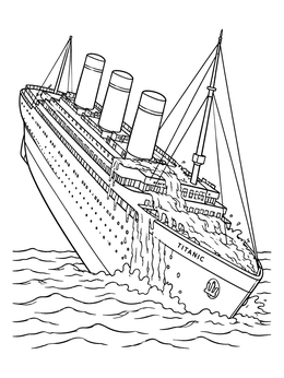 Free printable Sinking Titanic Ocean Liner coloring page