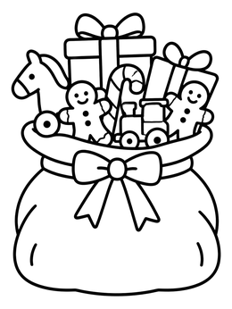Free printable Sinterklaas Sack Full Of Presents coloring page
