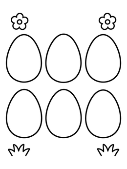 Free printable Six Blank Easter Egg Outlines coloring page