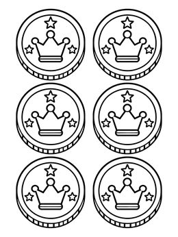 Free printable Set Of Six Royal Coins coloring page