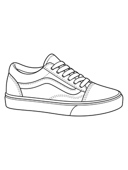 Free printable Classic Canvas Skate Shoe coloring page