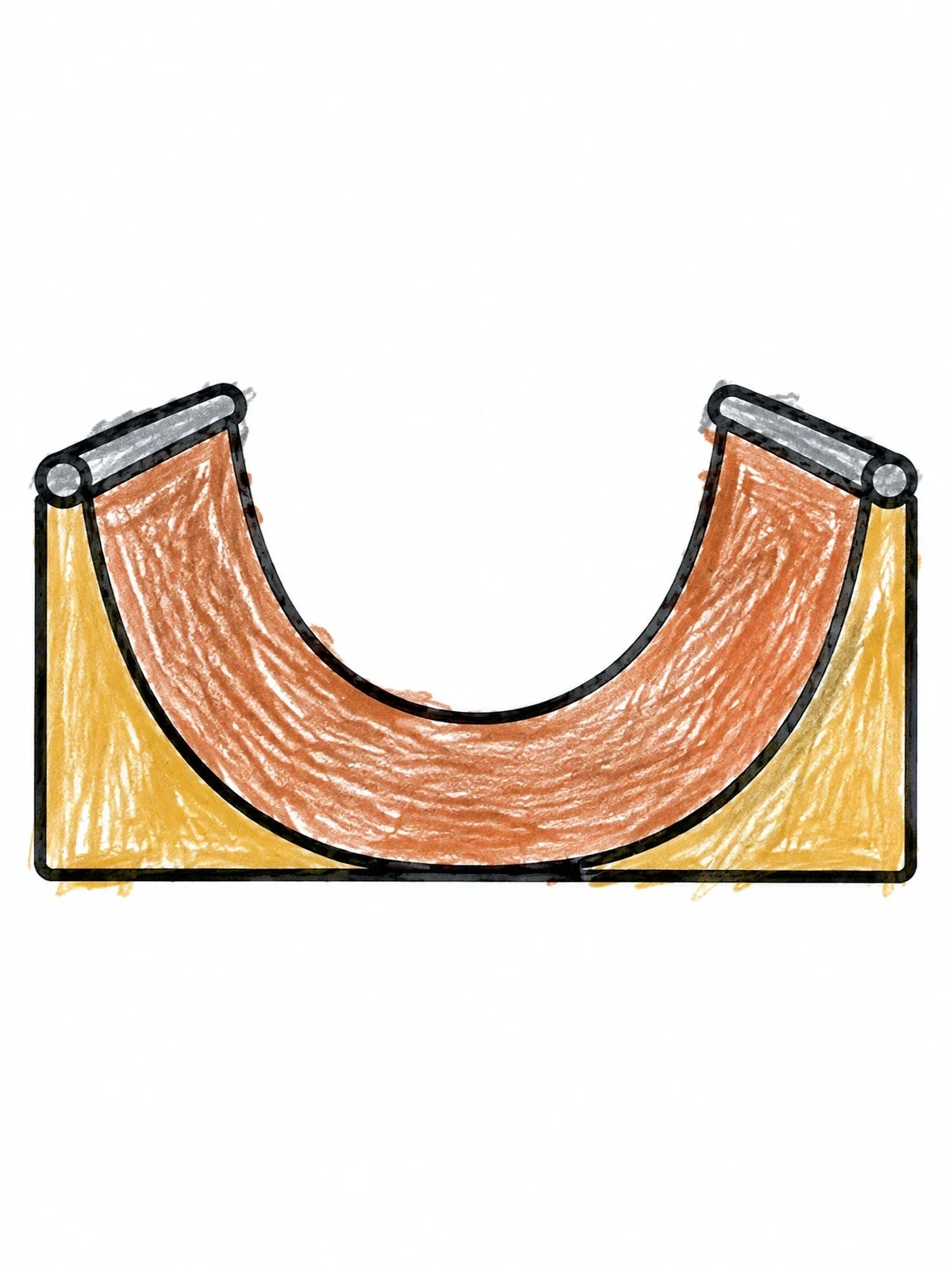 Colored example of the Simple Skate Halfpipe Ramp coloring page