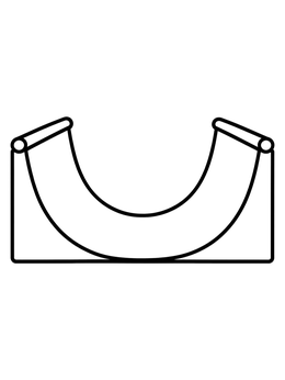 Free printable Simple Skate Halfpipe Ramp coloring page