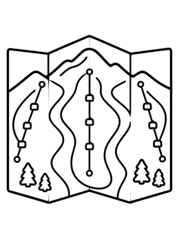 Free printable Folded Ski Resort Trail Map coloring page