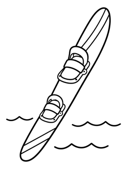 Free printable Slalom Water Ski With Bindings coloring page