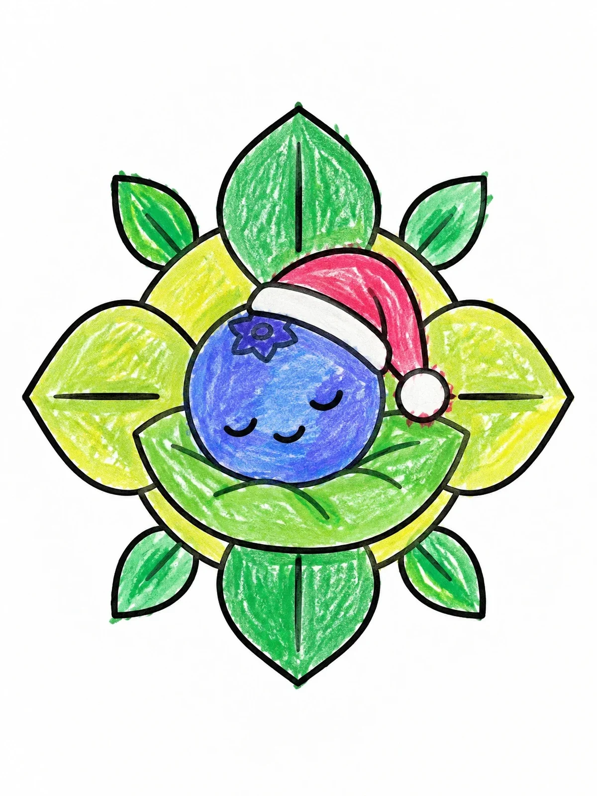 Colored example of the Sleeping Blueberry In Nightcap coloring page