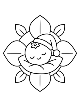 Free printable Sleeping Blueberry In Nightcap coloring page