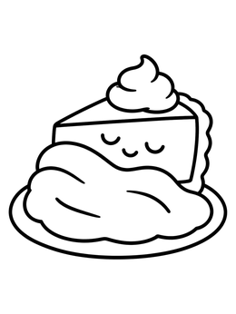 Free printable Sleeping Cheesecake Slice With Whipped Cream coloring page