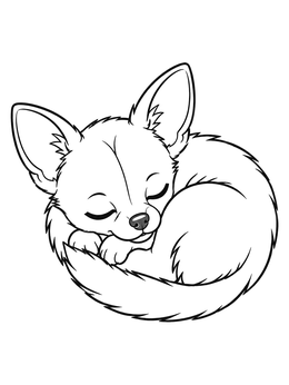 Free printable Sleeping Chihuahua Curled Up coloring page