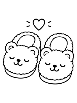 Free printable Cozy Sleepy Bear Slippers coloring page