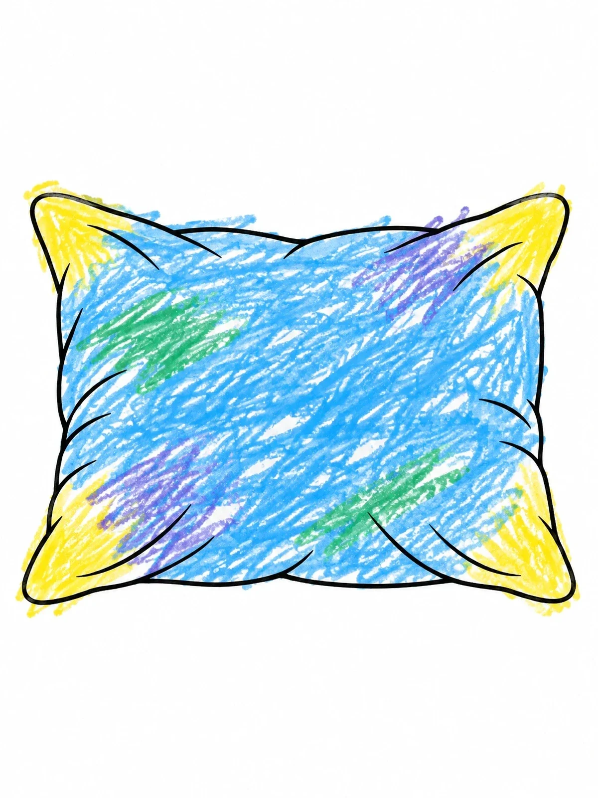 Colored example of the Fluffy Soft Bed Pillow coloring page
