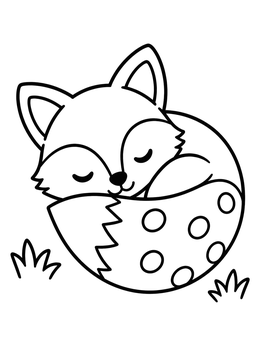 Free printable Sleeping Fox Dot Marker Art coloring page