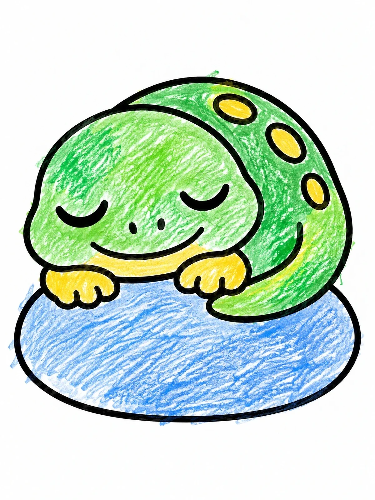 Colored example of the Sleeping Lizard On A Stone coloring page