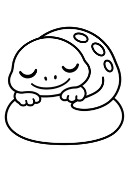 Free printable Sleeping Lizard On A Stone coloring page