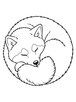 Free printable Sleeping Shiba Inu Donut Ball coloring page