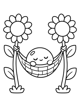 Free printable Sleeping Slime In A Hammock coloring page