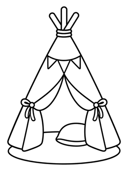 Free printable Cozy Indoor Play Tent coloring page