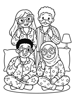 Free printable Sleepover Photo Booth Fun coloring page