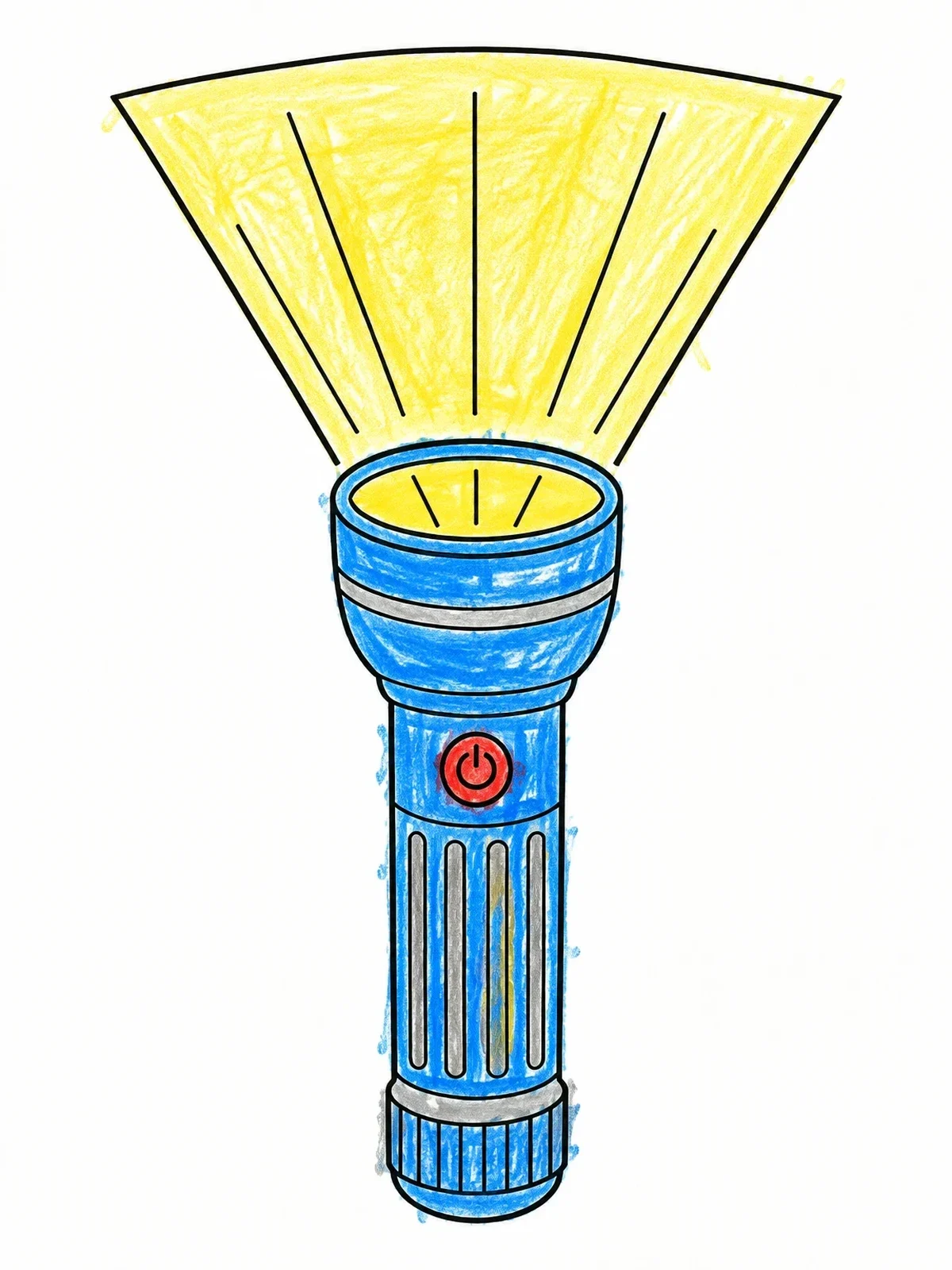 Colored example of the Shining Flashlight With Wide Beam coloring page