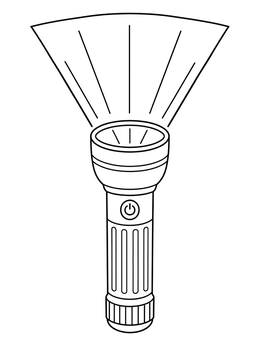 Free printable Shining Flashlight With Wide Beam coloring page