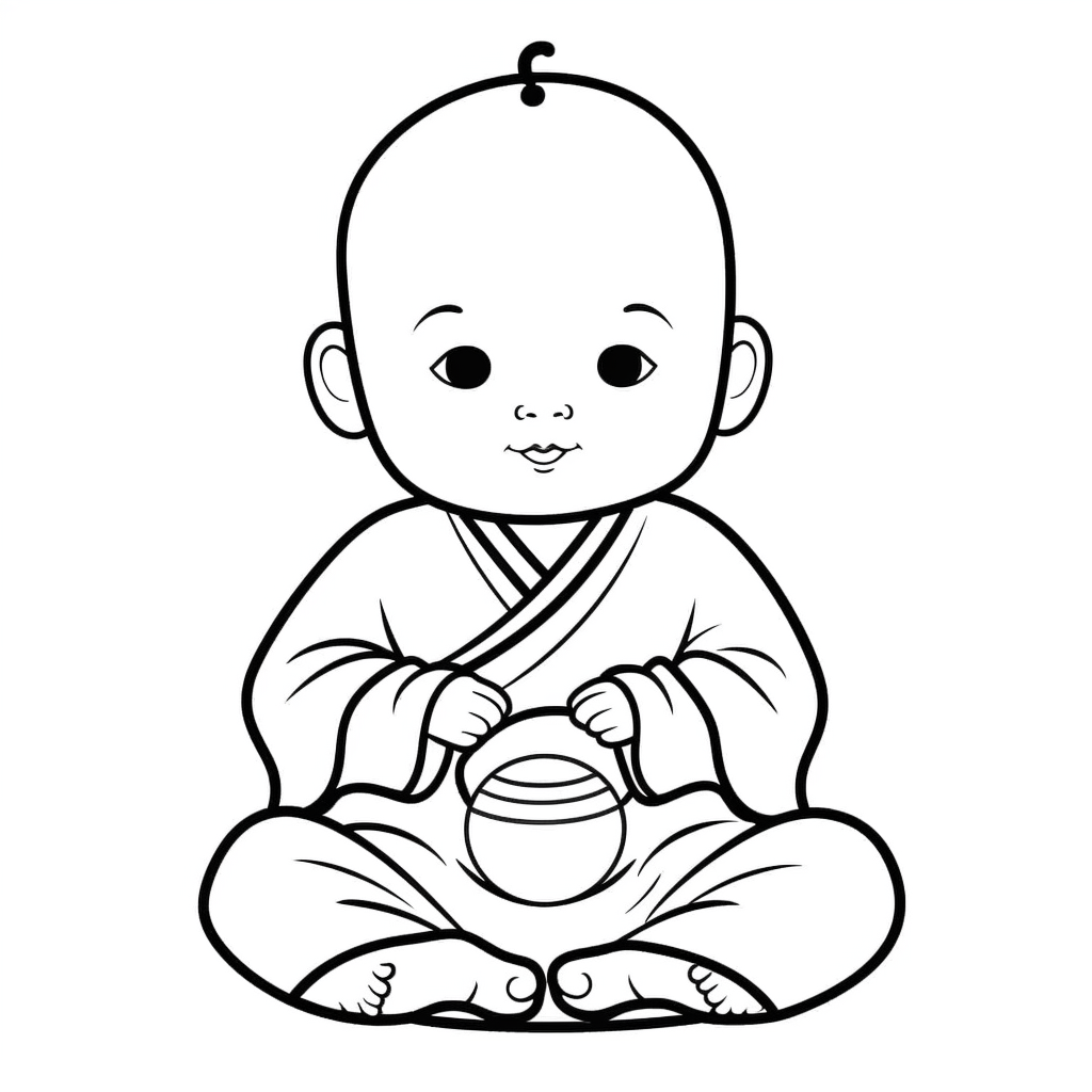 Sleepy Baby To Color - Coloring Page