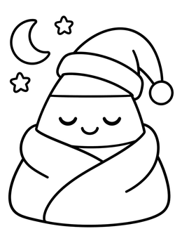 Free printable Sleepy Candy Corn In Blanket coloring page