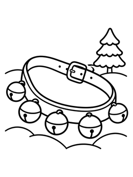 Free printable Sleigh Bell Collar In The Snow coloring page