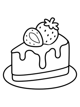 Free printable Slice Of Strawberry Cheesecake coloring page