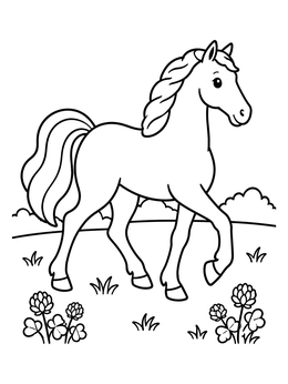 Free printable Lipizzaner Horse In Meadow coloring page