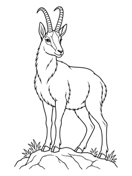 Free printable Slovenian Chamois On Rocky Hill coloring page