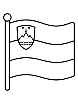 Free printable National Flag Of Slovenia coloring page