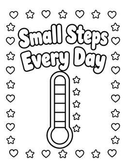 Free printable Small Steps Daily Goal Tracker coloring page
