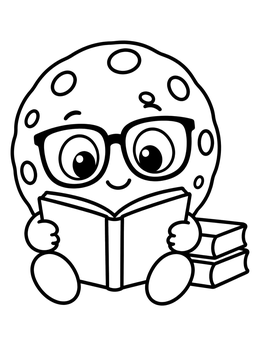 Free printable Smart Cookie Reading A Book coloring page