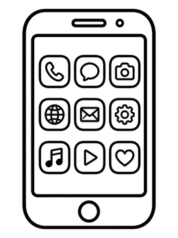 Free printable Smartphone Screen With App Icons coloring page