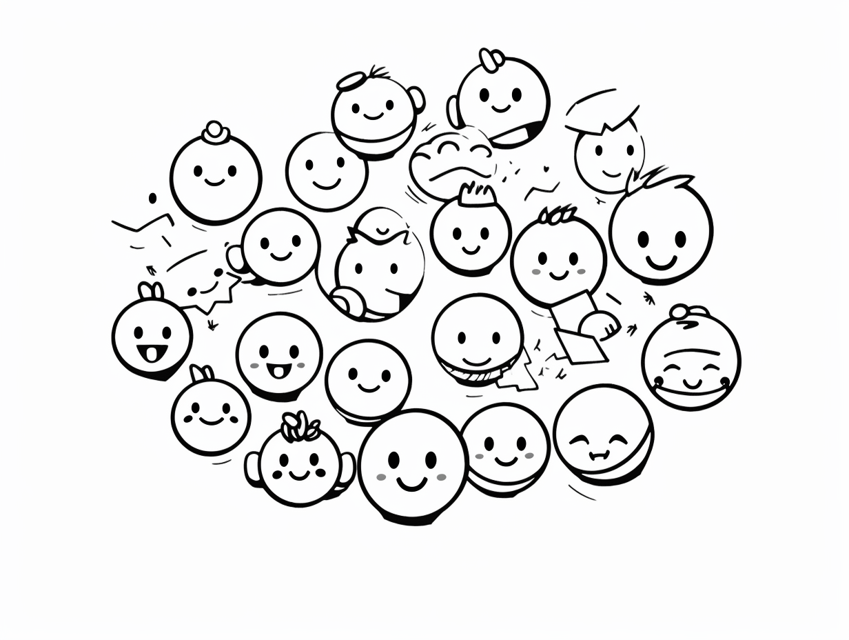 Smiley Face Friends Coloring - Coloring Page