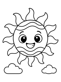Free printable Smiling Aquarius Celestial Sun coloring page