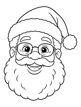 Free printable Smiling Santa Claus With Glasses coloring page