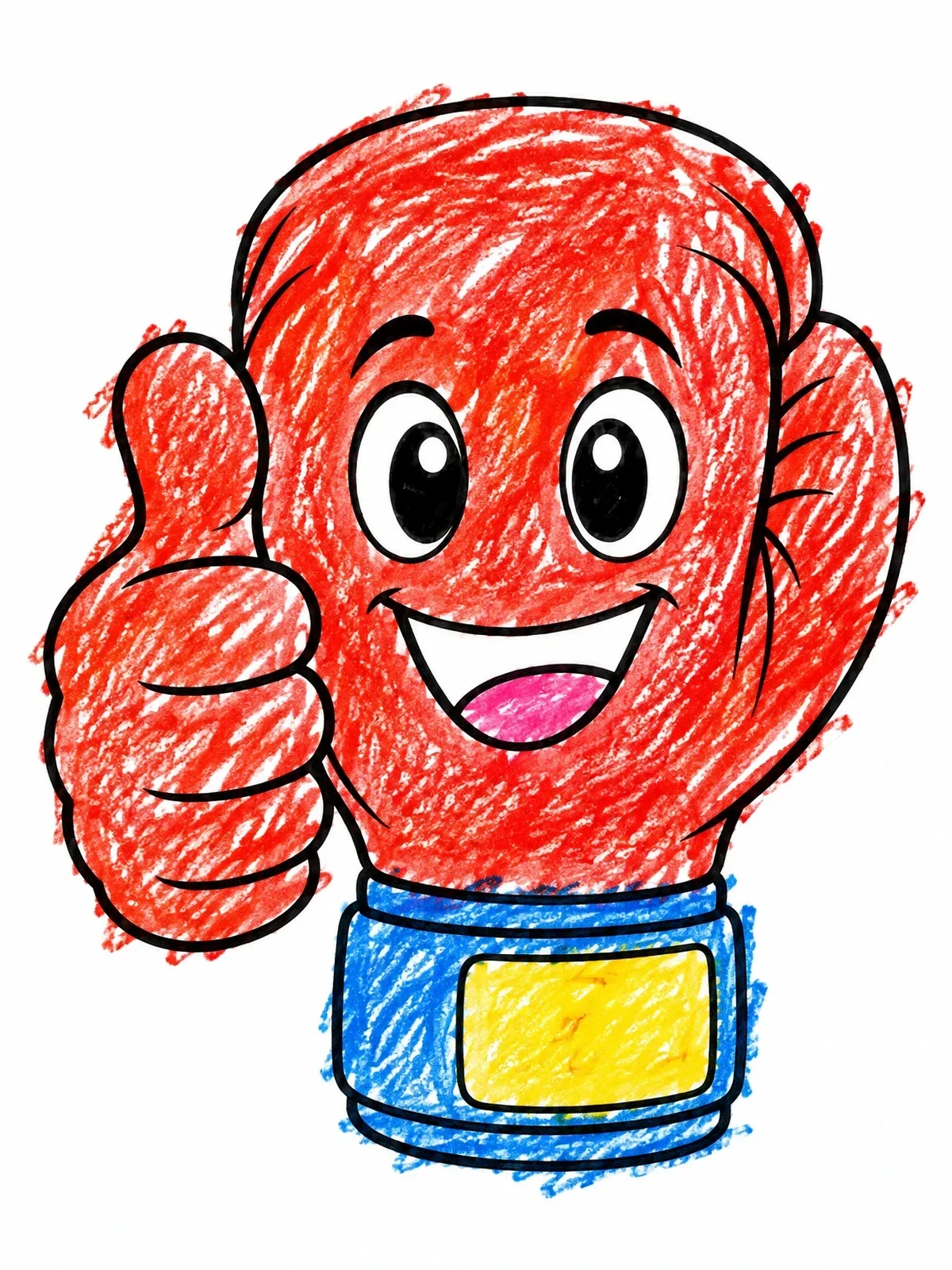 Colored example of the Smiling Boxing Glove Giving Thumbs Up coloring page