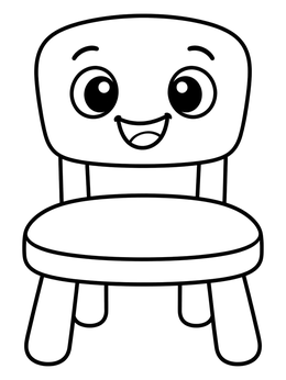 Free printable Smiling Cartoon Chair coloring page