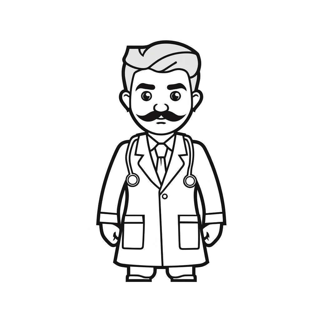 Smiling Doctor Coloring Sheet - Coloring Page