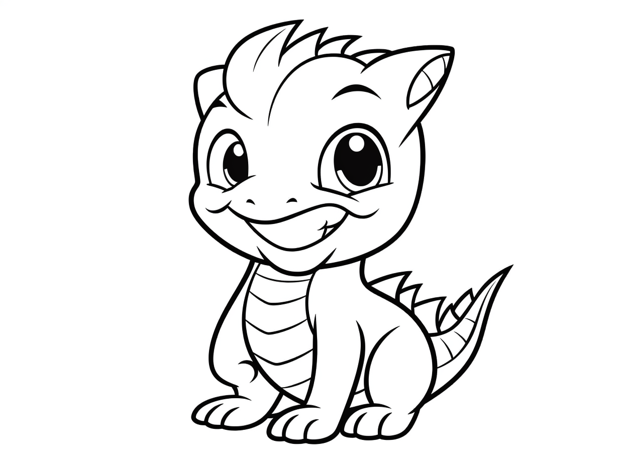 Smiling Draco To Color - Coloring Page