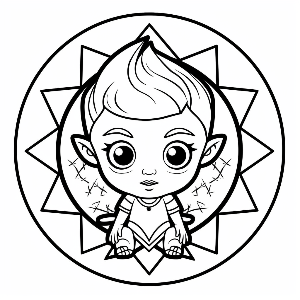 Smiling Elf Coloring Page - Coloring Page