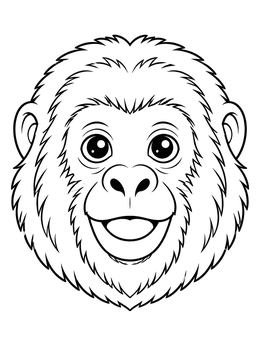 Free printable Smiling Howler Monkey Face coloring page