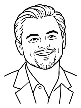 Free printable Smiling Male Movie Actor Portrait coloring page